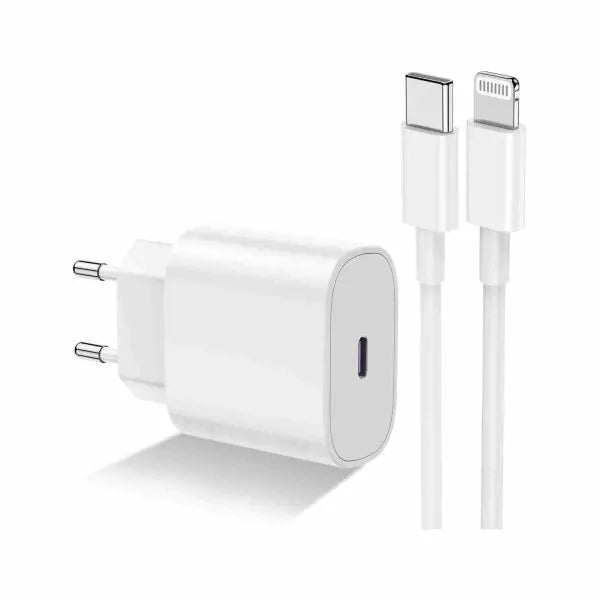 Kit Ricarica Rapida  – Alimentatore 20W + Cavo USB‑C a Lightning (1 metro)